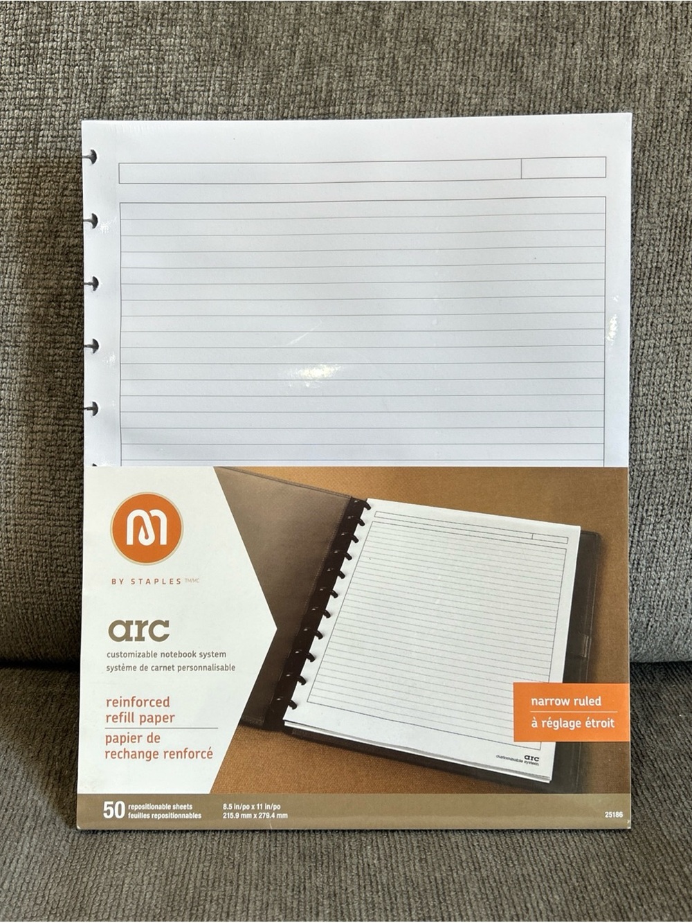 Staples ARC Reinforced Refill Paper 50 Sheets 8.5X11 Narrow Ruled New